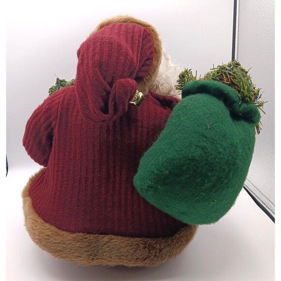 VTG Santa Claus Figurine Doll Plush Jolly Shelf Sitter Xmas Holiday Decor 14.5" - Picture 9 of 12